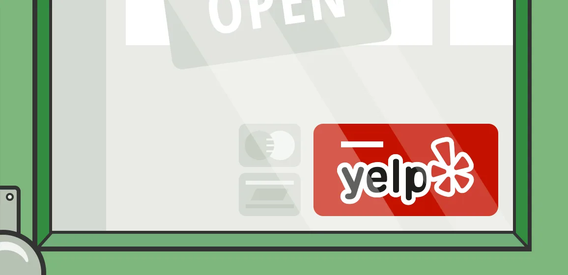 find us on yelp sticker