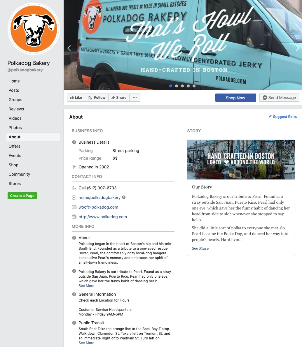 Polkadog Bakery Facebook Page