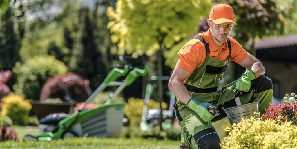 Landscaping small business owner at work