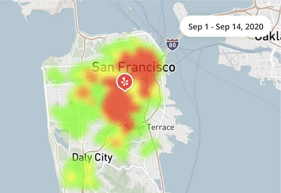 Yelp Ads heat map
