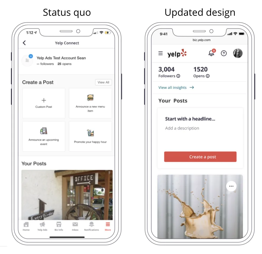 Yelp Connect dashboard updates