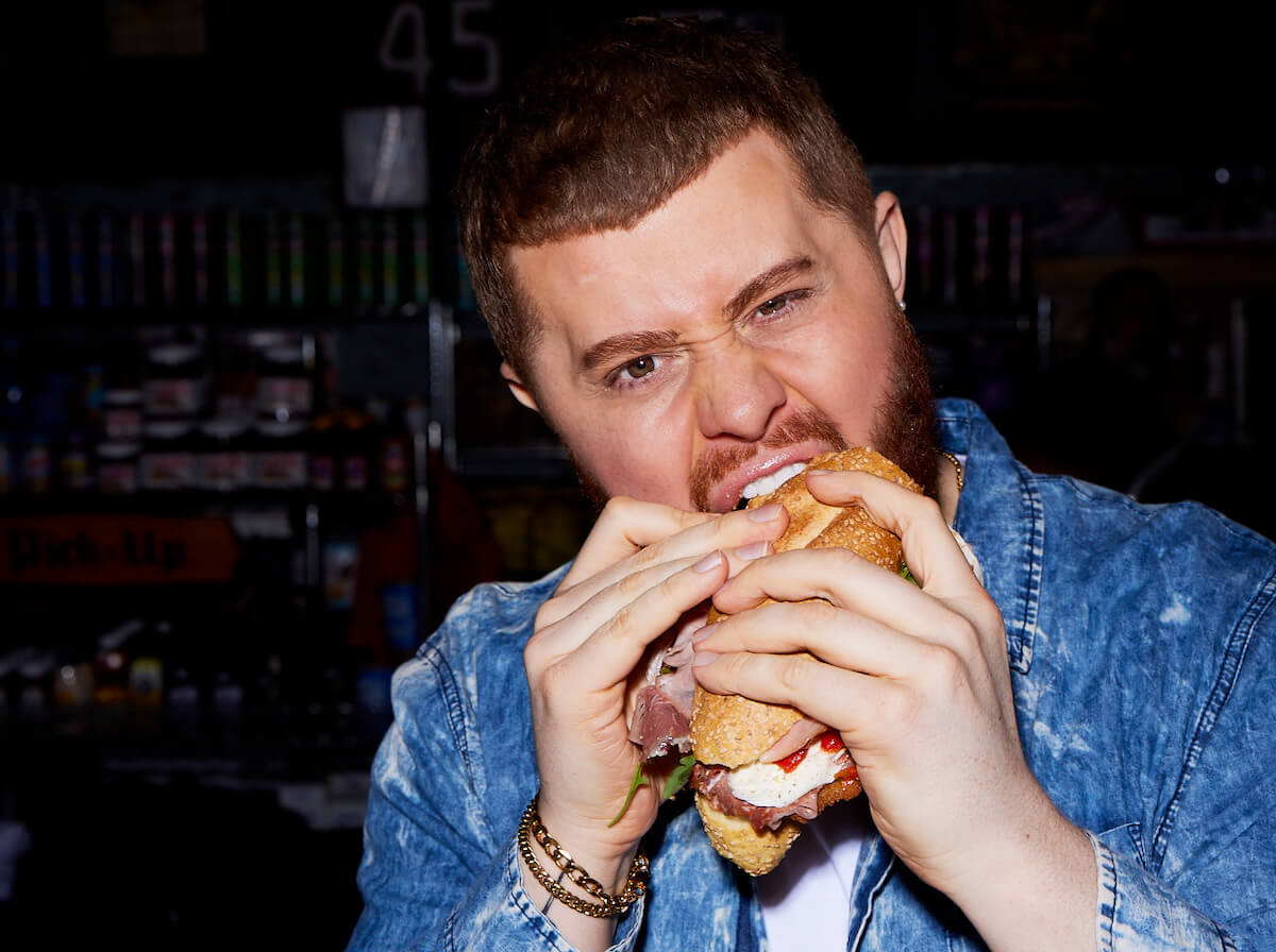 Man eating a sandwich