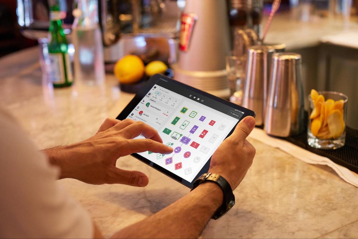 Third-party delivery services: manager using a tablet