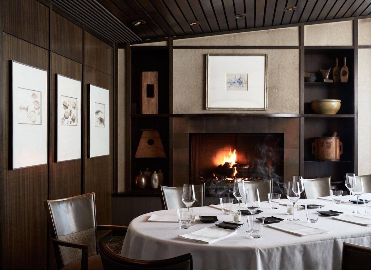 Dining table inside Canlis' restaurant