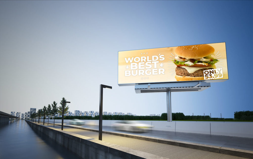 Small business advertising: WORLD'S BEST BURGER billboard