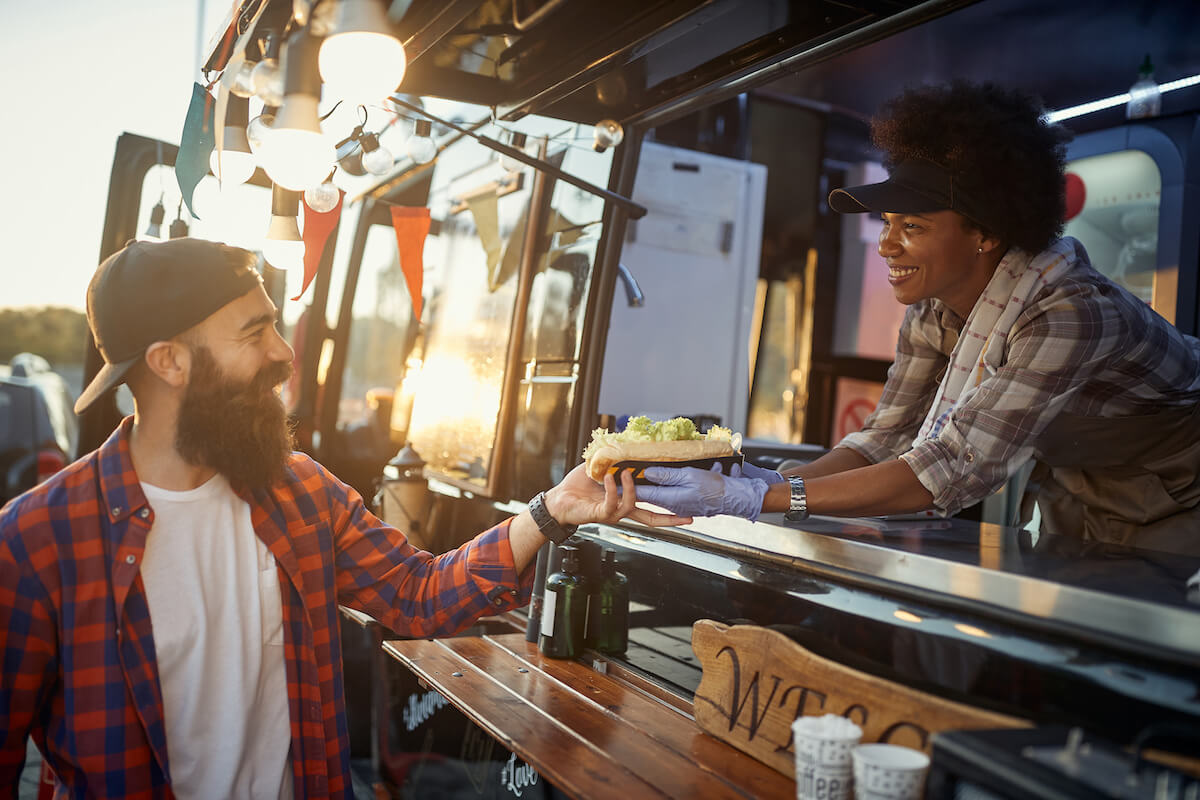 Restaurant Promotion Ideas for Fall: customer getting his order