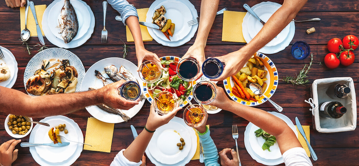 Group of people doing a toast