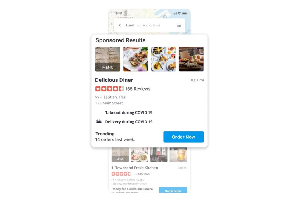 Example of business using Yelp Showcase Ads