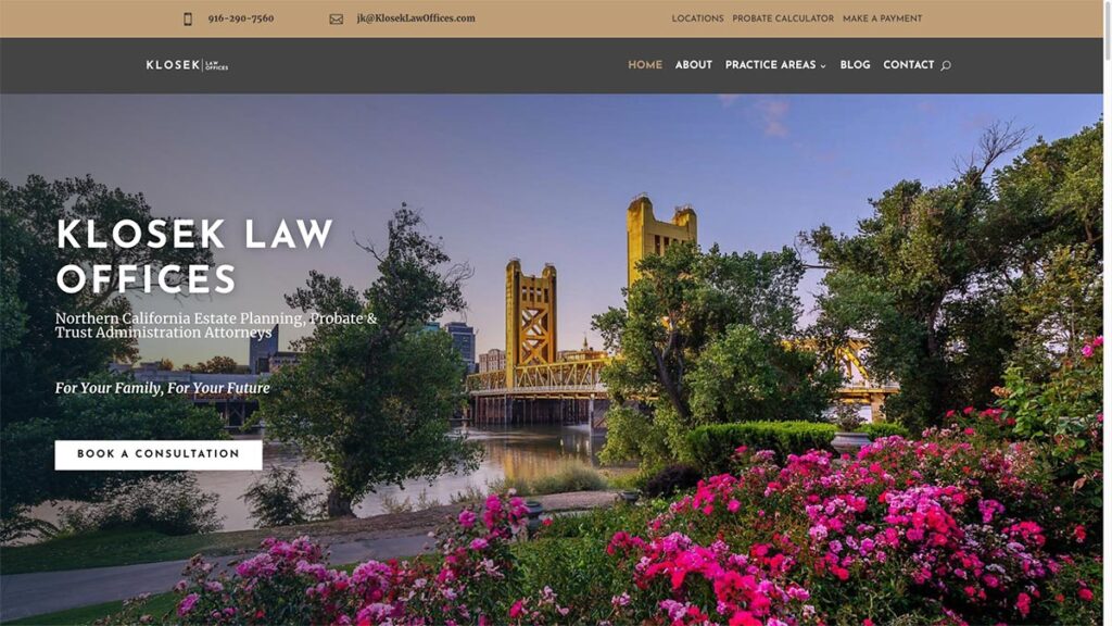An example of a professional law firm website