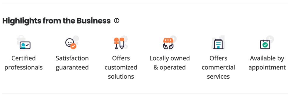 Yelp Business Highlights example