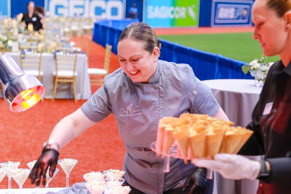 Chef Rosana Rivera plating food