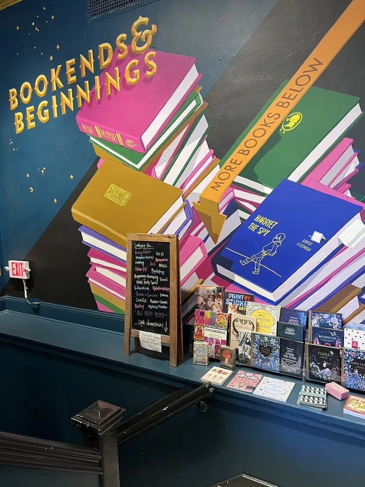 Wall mural of books
