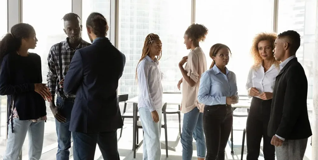 Group of small business owners at a networking event