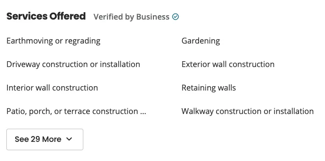 Photo of Nature's Friends' Landscaping service offerings on Yelp
