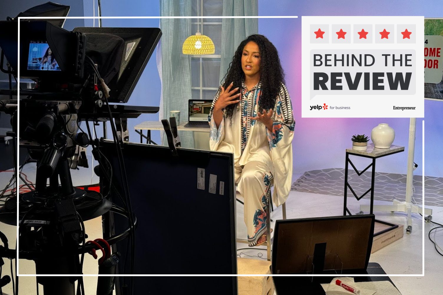 Yelp's Trend Expert Tara Lewis films a video on the top trends of 2025