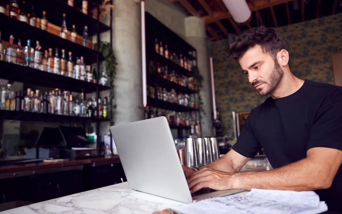 Boss using his laptop