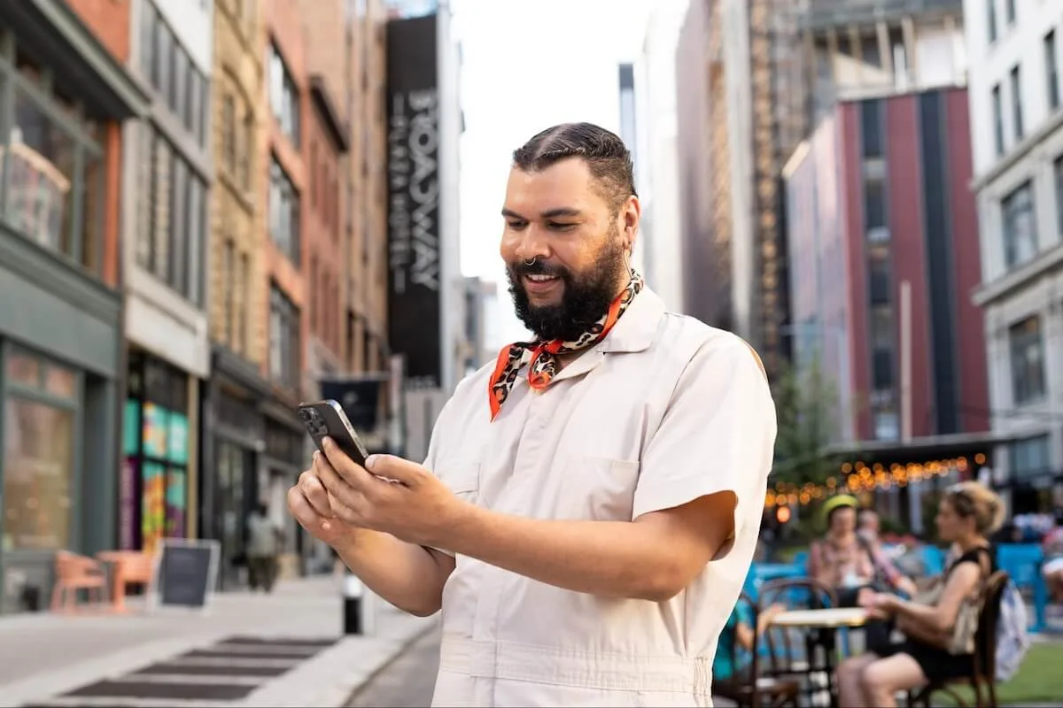 Waitlist management: man using his phone