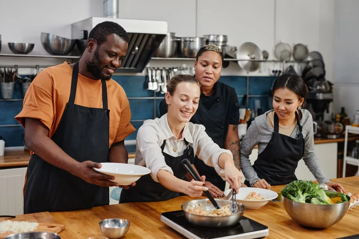 People cooking together