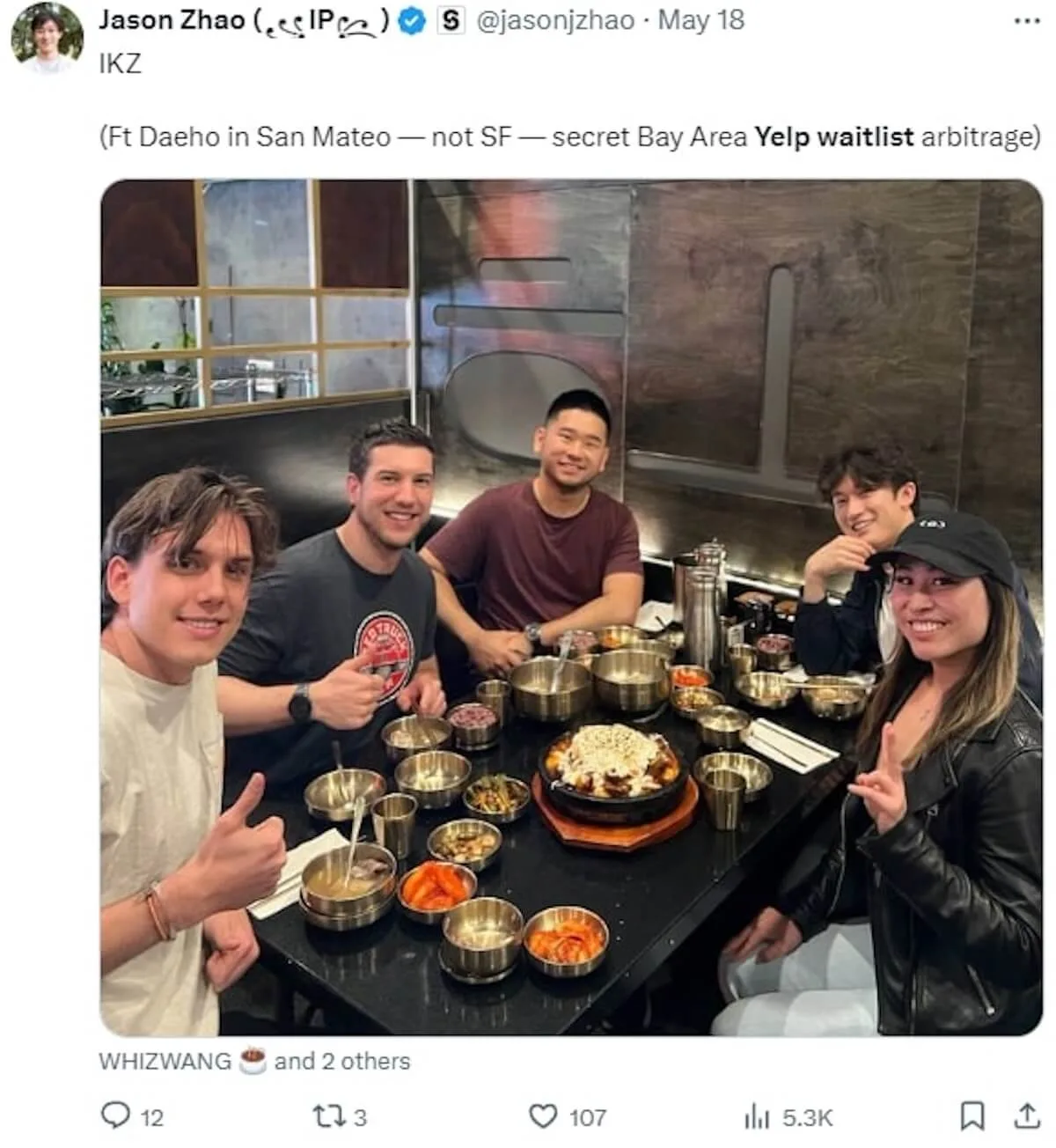 Restaurant waitlist app: screenshot of Jason's post on Twitter about Yelp’s waitlist app