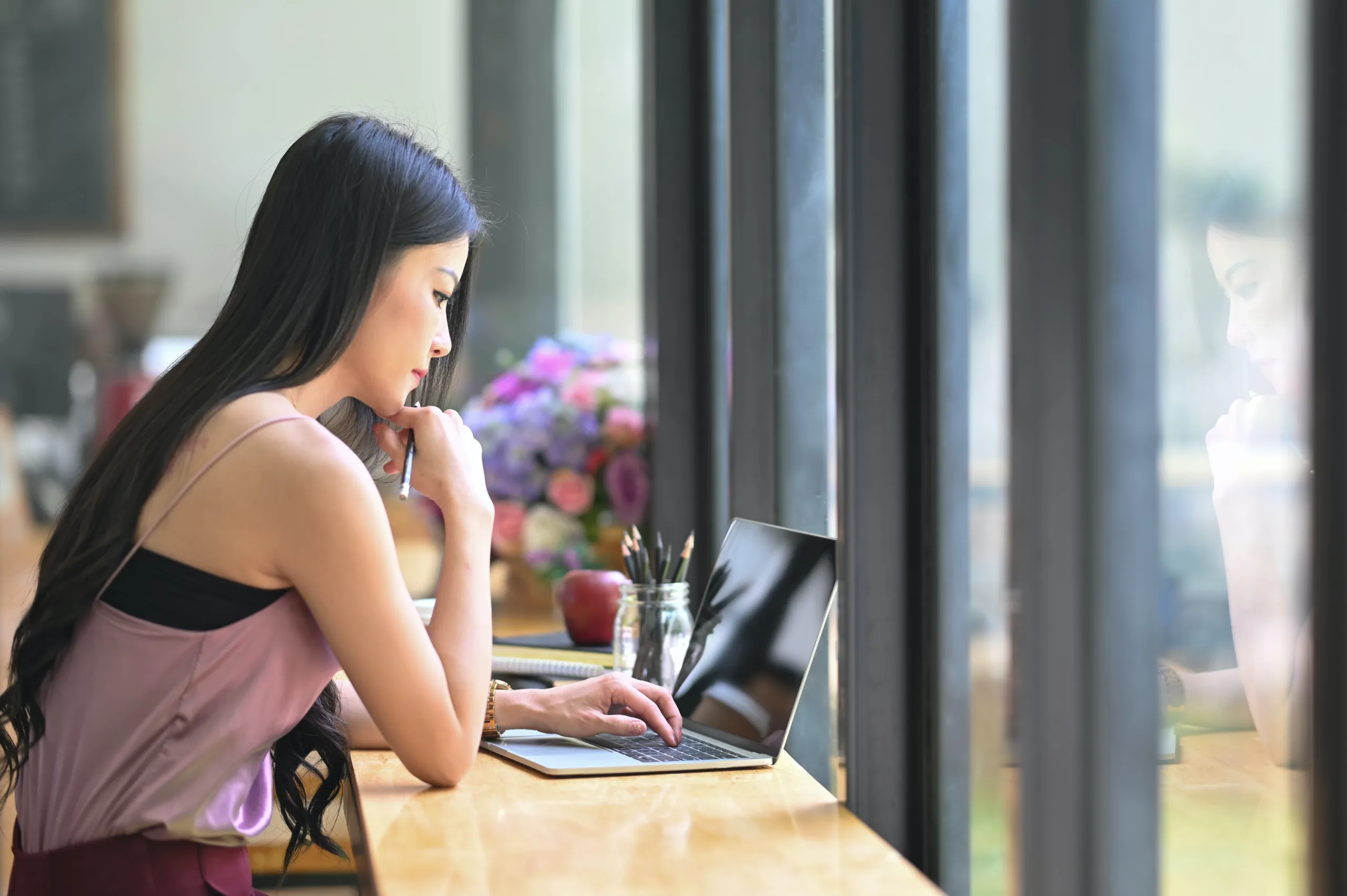 Woman at computer