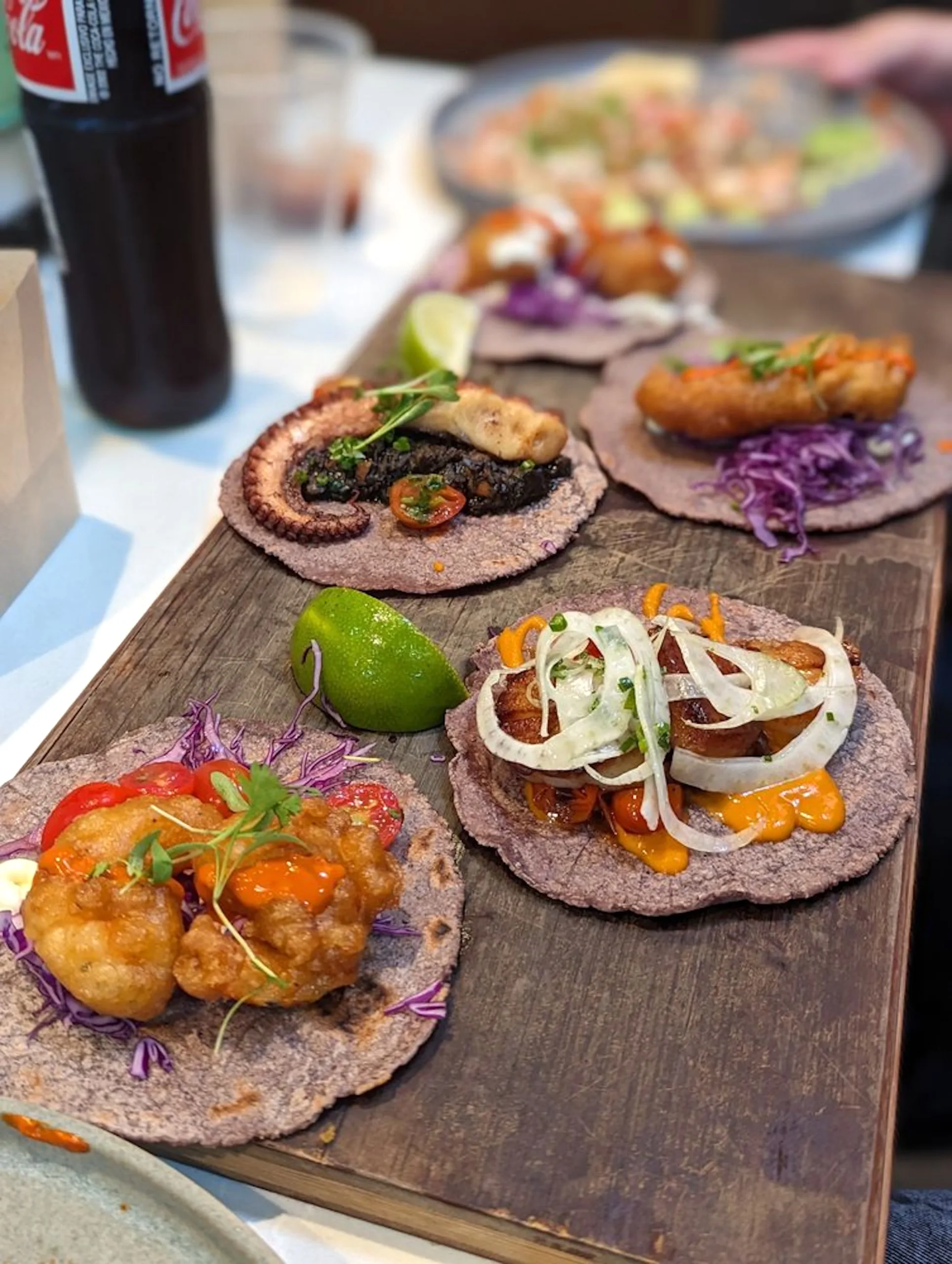 Photo of a spread of Holbox tacos from Yelp user Jessica M.