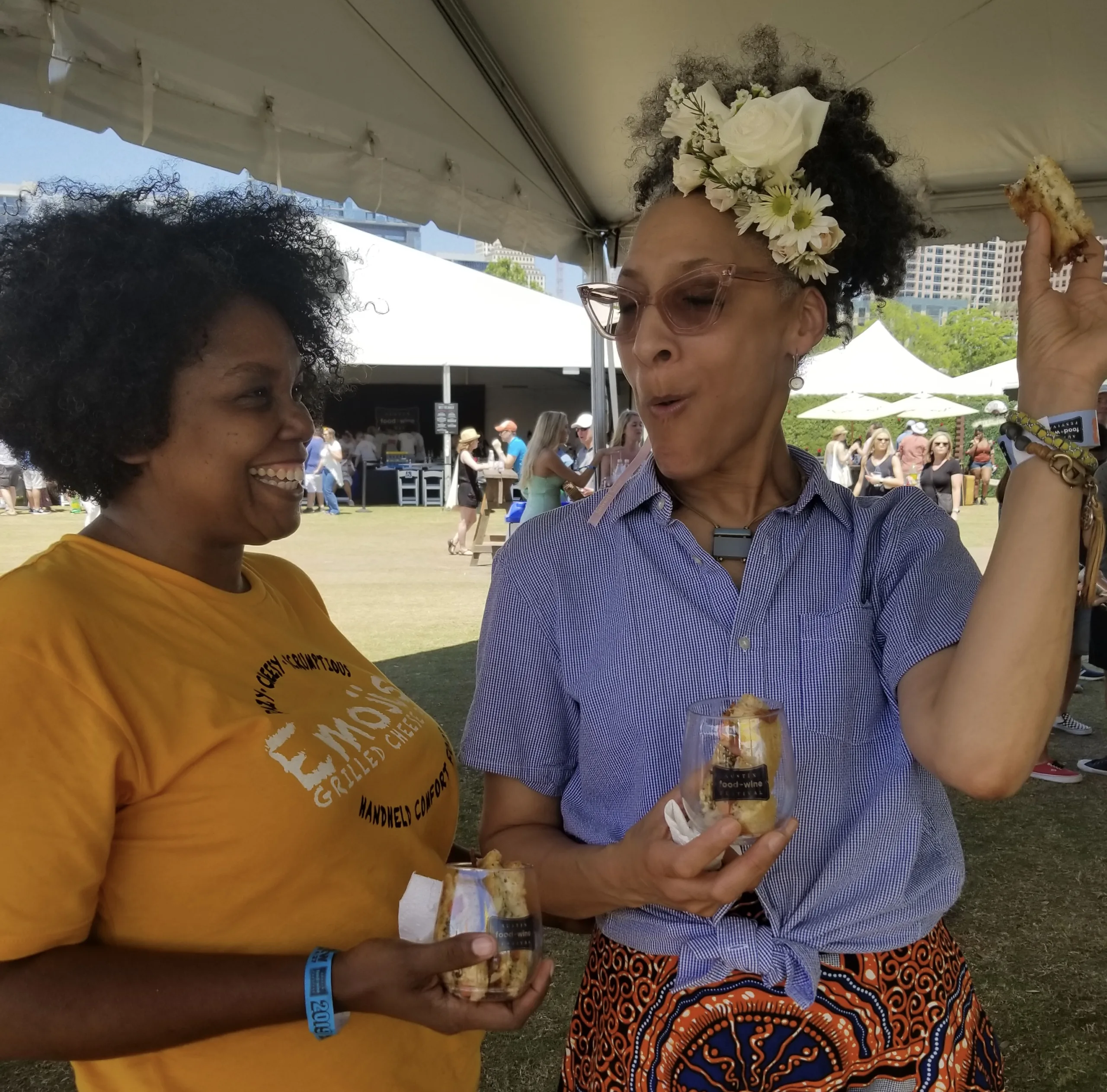 Emoji's Grilled Cheese owner Hope Green with Carla Hall of “The Chew”