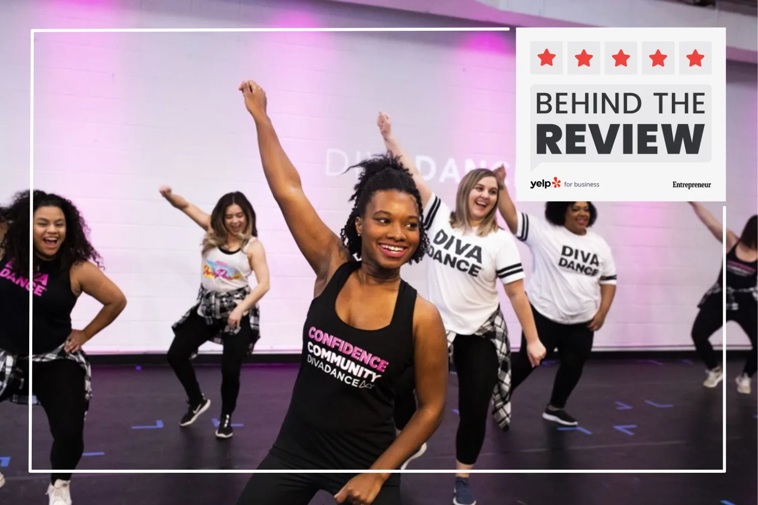 Photo of a group of dancers practicing a routine during a class at DivaDance Washington, D.C.