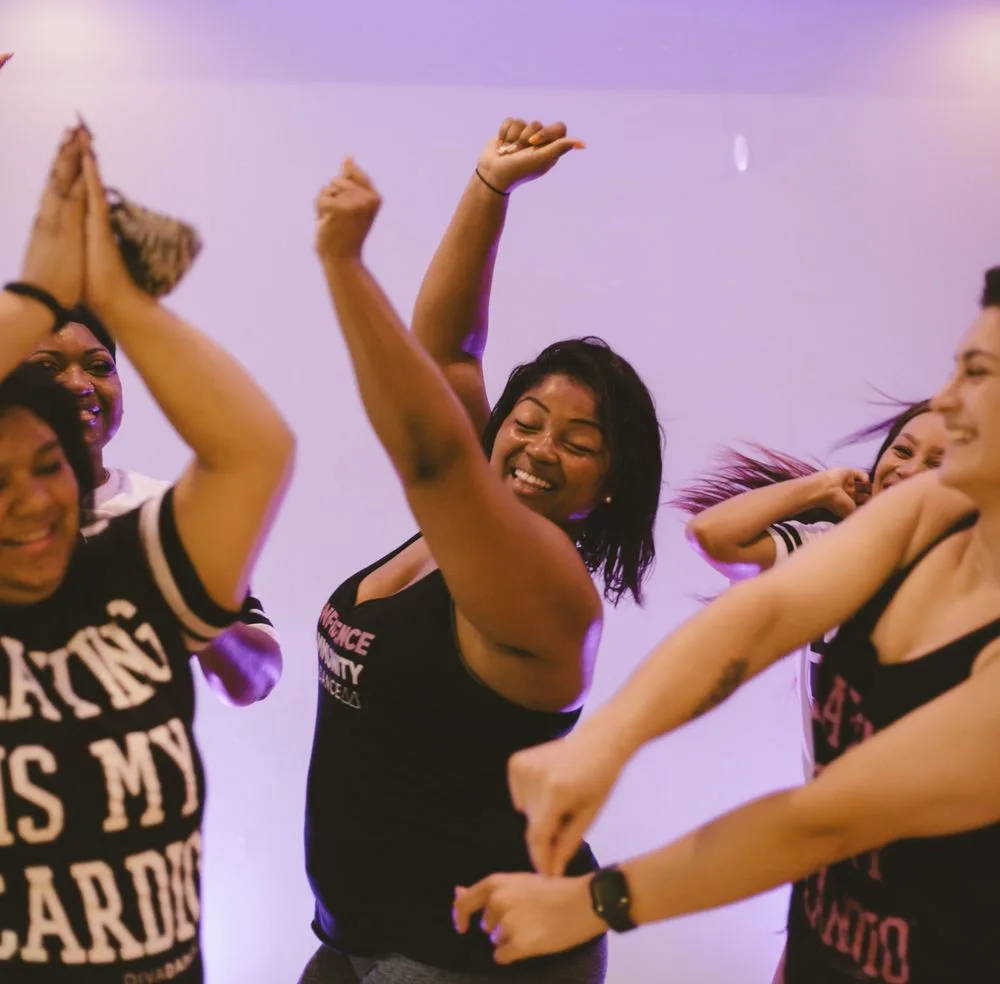Photo of dancers building confidence during a class at DivaDance Washington, D.C.